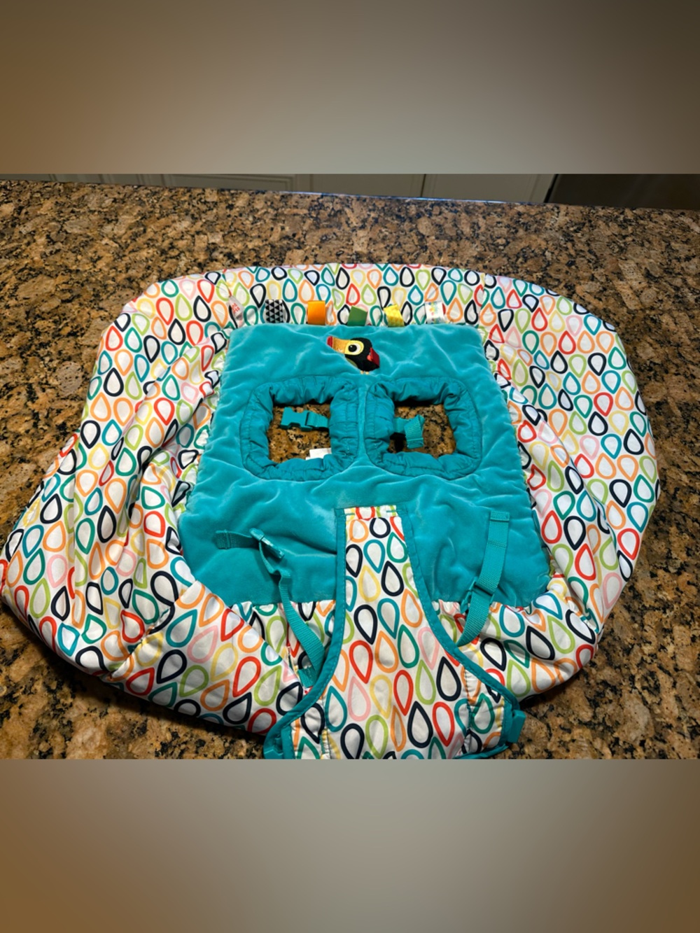 Teal & Multicolor Baby Activity Shopping Cart Seat Cover